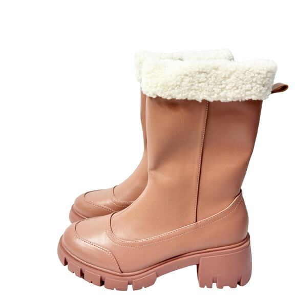 CAPE ROBBIN WIATT WOMEN SHERPA FAUX FUR BOOTS SIZE 8 NEW WITHOUT BOX - Picture 7 of 7